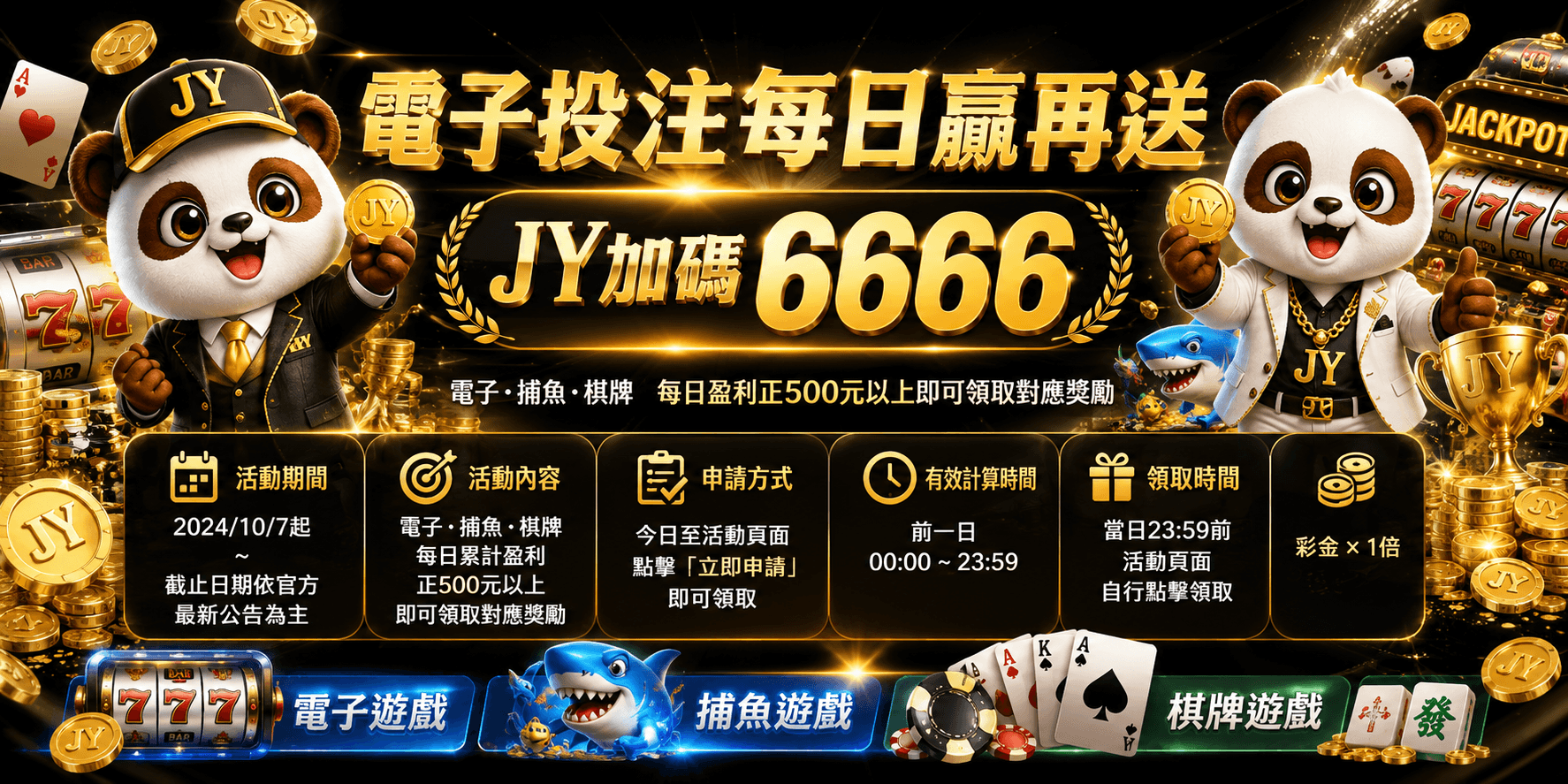 電子投注每日贏再送｜JY加碼最高6666
